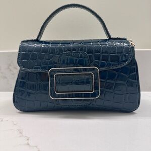 Zara Green, Croc-Patterned Crossbody/Purse